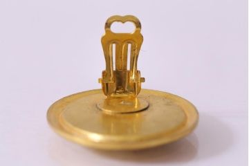 ヴィンテージ雑貨　可憐な押し花が目を引くオーバル型のイヤリング(アクセサリー、ビンテージ)(R-041777)