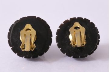 ヴィンテージ雑貨　昭和期　ボタンのようなデザインがお洒落なイヤリング(アクセサリー、ビンテージ)(R-041780)