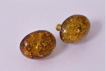 ヴィンテージ雑貨　昭和期　イエローカラーがアクセントになるイヤリング(アクセサリー、ビンテージ)(R-041781)