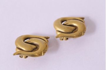 ヴィンテージ雑貨　MMA(Metropolitan Museum of Art)　ビンテージイヤリング(魚、イルカ、アクセサリー)(R-041784)
