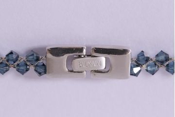 フランス　BALMAIN(バルマン)　大人の雰囲気漂うブルーのアクセサリーセット(イヤリング、ネックレス)(R-041790)