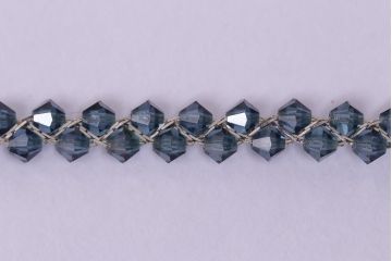 フランス　BALMAIN(バルマン)　大人の雰囲気漂うブルーのアクセサリーセット(イヤリング、ネックレス)(R-041790)