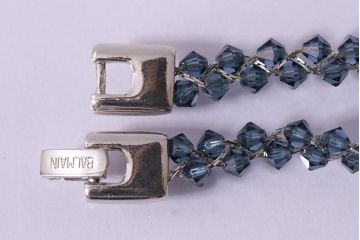 フランス　BALMAIN(バルマン)　大人の雰囲気漂うブルーのアクセサリーセット(イヤリング、ネックレス)(R-041790)