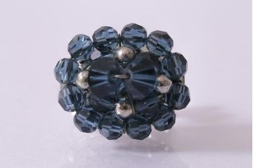 フランス　BALMAIN(バルマン)　大人の雰囲気漂うブルーのアクセサリーセット(イヤリング、ネックレス)(R-041790)