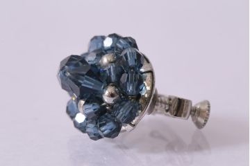 フランス　BALMAIN(バルマン)　大人の雰囲気漂うブルーのアクセサリーセット(イヤリング、ネックレス)(R-041790)