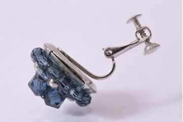 フランス　BALMAIN(バルマン)　大人の雰囲気漂うブルーのアクセサリーセット(イヤリング、ネックレス)(R-041790)