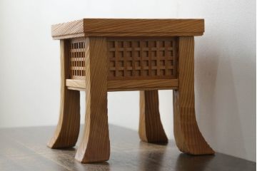 展示品　IDC大塚家具　古典木工　翁　屋久杉　花器(定価約12万3千円)(R-041795)