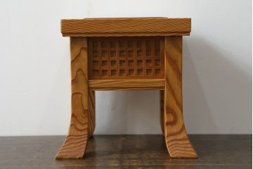 展示品　IDC大塚家具　古典木工　翁　屋久杉　花器(定価約12万3千円)(R-041795)