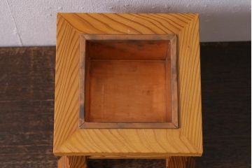 展示品　IDC大塚家具　古典木工　翁　屋久杉　花器(定価約12万3千円)(R-041796)