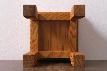 展示品　IDC大塚家具　古典木工　翁　屋久杉　花器(定価約12万3千円)(R-041796)