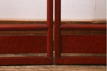 在庫未使用品　IDC大塚家具　まつおかファニチャー　朱紋　漆　小さな衣桁(タオル掛け)(定価約3万7千円)(R-041802)