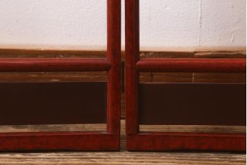在庫未使用品　IDC大塚家具　まつおかファニチャー　朱紋　漆　小さな衣桁(タオル掛け)(定価約3万7千円)(R-041802)