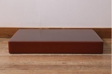 在庫未使用品　IDC大塚家具　まつおかファニチャー　朱紋　漆　衣装盆(定価約10万円)(R-041803)