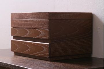 在庫未使用品　IDC大塚家具　松創　元禄　桑材製の針箱(裁縫箱)(定価約7万7千円)(R-041817)