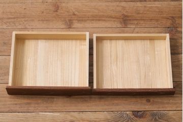 在庫未使用品　IDC大塚家具　松創　元禄　桑材製の針箱(裁縫箱)(定価約7万7千円)(R-041817)