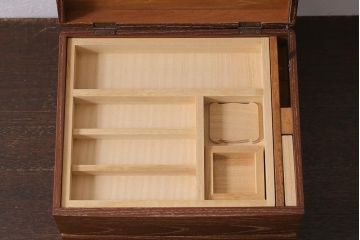 在庫未使用品　IDC大塚家具　松創　元禄　桑材製の針箱(裁縫箱)(定価約7万7千円)(R-041817)