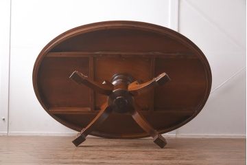 在庫未使用品　IDC大塚家具　バロッサバレンティ(VARO,S.A. VALENTI)　レイアルトゥロ　1294/00S　マホガニー材　テーブル(オーバル型テーブル、ダイニングテーブル)(定価約155万円)(R-041821)