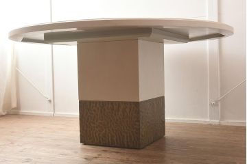 在庫未使用品　IDC大塚家具　Baker(ベイカー社)　KARA MANN(カラマン)　Milling Road(ミリング・ロード)　MR7037　ソリッドダイニングテーブル(ラウンドテーブル、丸テーブル)(定価約90万円)(R-041825)