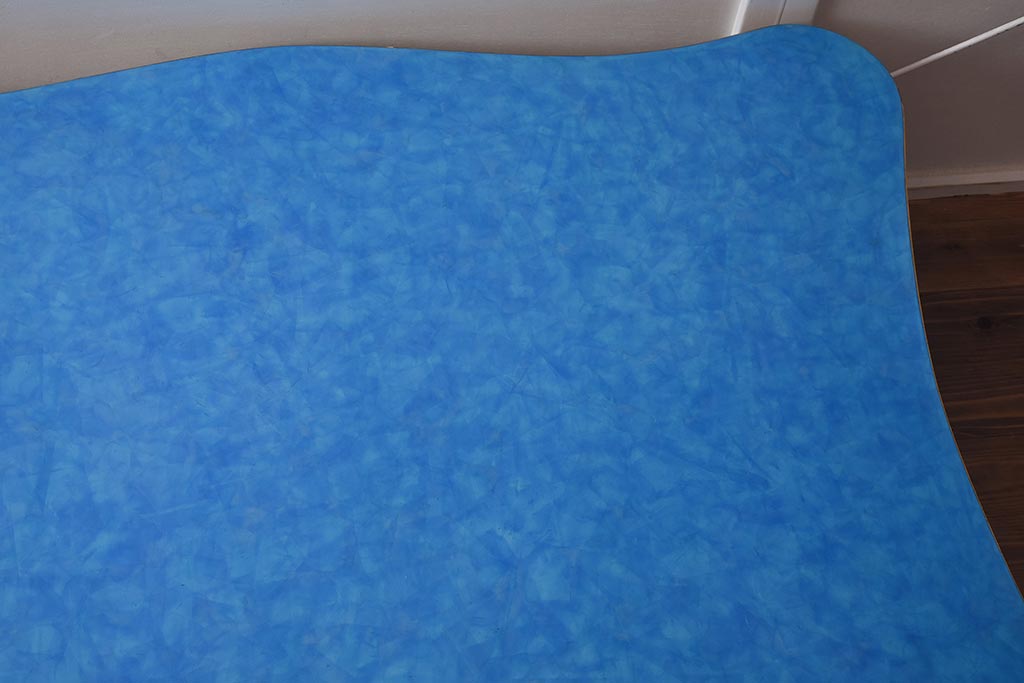 展示品　IDC大塚家具　コロンボスティーレ(colombostile)　激レア　0420 TVC-S BL　ブルーの天板が目を引くセンターテーブル(定価約53万円)(R-041826)