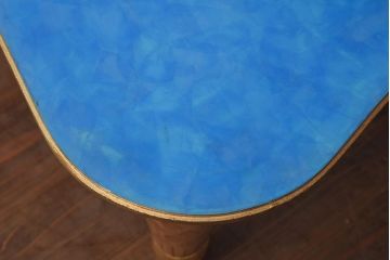 展示品　IDC大塚家具　コロンボスティーレ(colombostile)　激レア　0420 TVC-S BL　ブルーの天板が目を引くセンターテーブル(定価約53万円)(R-041826)