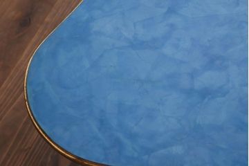 展示品　IDC大塚家具　コロンボスティーレ(colombostile)　激レア　0420 TVC-S BL　ブルーの天板が目を引くセンターテーブル(定価約53万円)(R-041826)