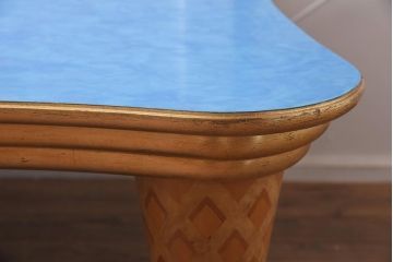 展示品　IDC大塚家具　コロンボスティーレ(colombostile)　激レア　0420 TVC-S BL　ブルーの天板が目を引くセンターテーブル(定価約53万円)(R-041826)