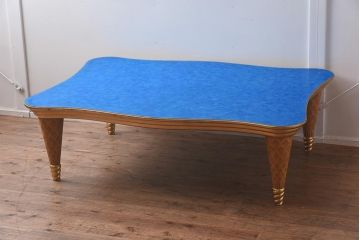 展示品　IDC大塚家具　コロンボスティーレ(colombostile)　激レア　0420 TVC-S BL　ブルーの天板が目を引くセンターテーブル(定価約53万円)(R-041826)
