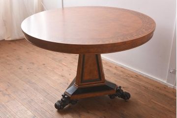 展示品　IDC大塚家具　Baker(ベイカー社)　5165　キャスター付きラウンドテーブル(丸テーブル)(定価約234万円)(R-041828)