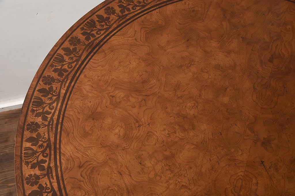 展示品　IDC大塚家具　Baker(ベイカー社)　5165　キャスター付きラウンドテーブル(丸テーブル)(定価約234万円)(R-041828)