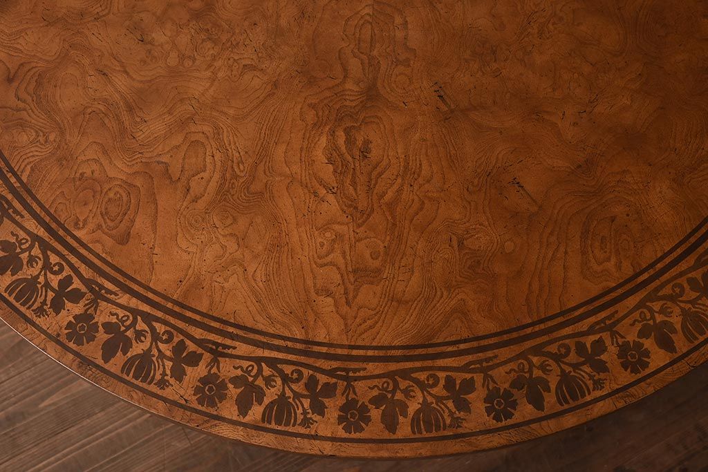 展示品　IDC大塚家具　Baker(ベイカー社)　5165　キャスター付きラウンドテーブル(丸テーブル)(定価約234万円)(R-041828)