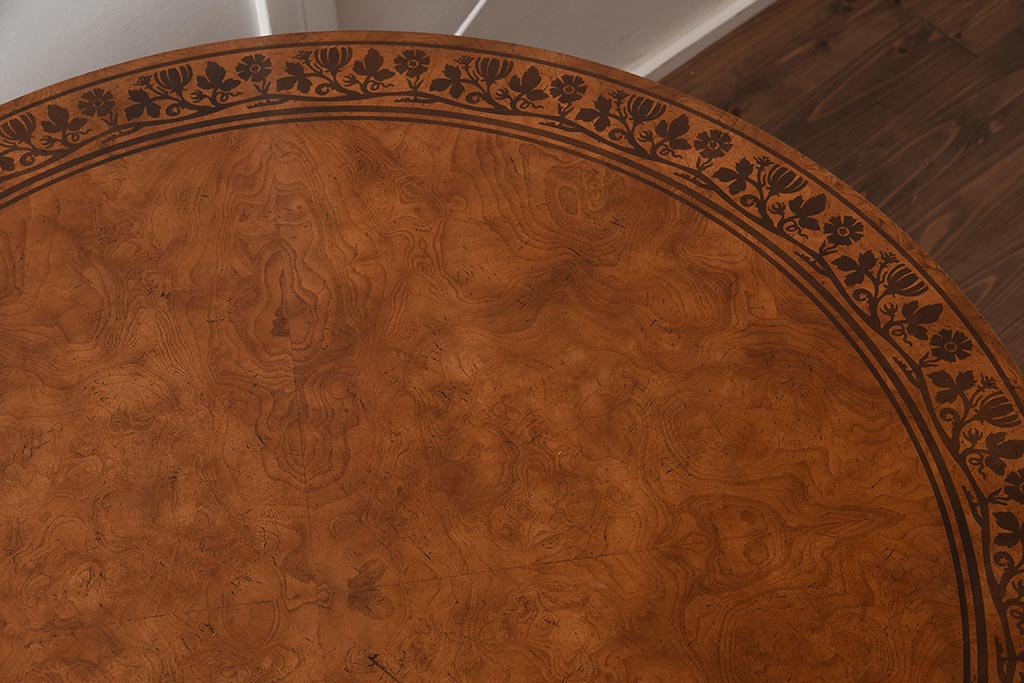 展示品　IDC大塚家具　Baker(ベイカー社)　5165　キャスター付きラウンドテーブル(丸テーブル)(定価約234万円)(R-041828)