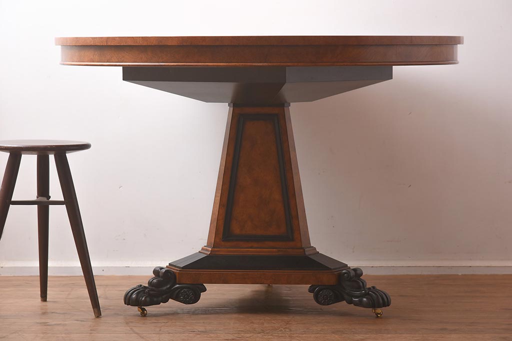 展示品　IDC大塚家具　Baker(ベイカー社)　5165　キャスター付きラウンドテーブル(丸テーブル)(定価約234万円)(R-041828)