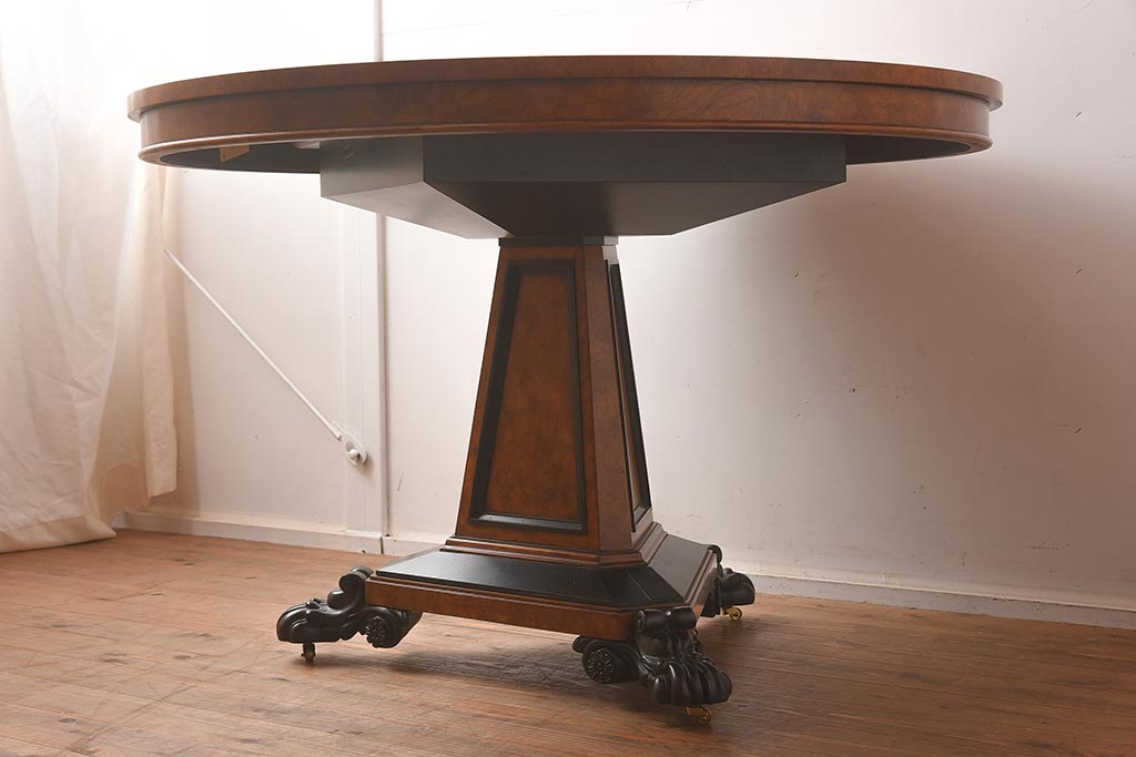 展示品　IDC大塚家具　Baker(ベイカー社)　5165　キャスター付きラウンドテーブル(丸テーブル)(定価約234万円)(R-041828)