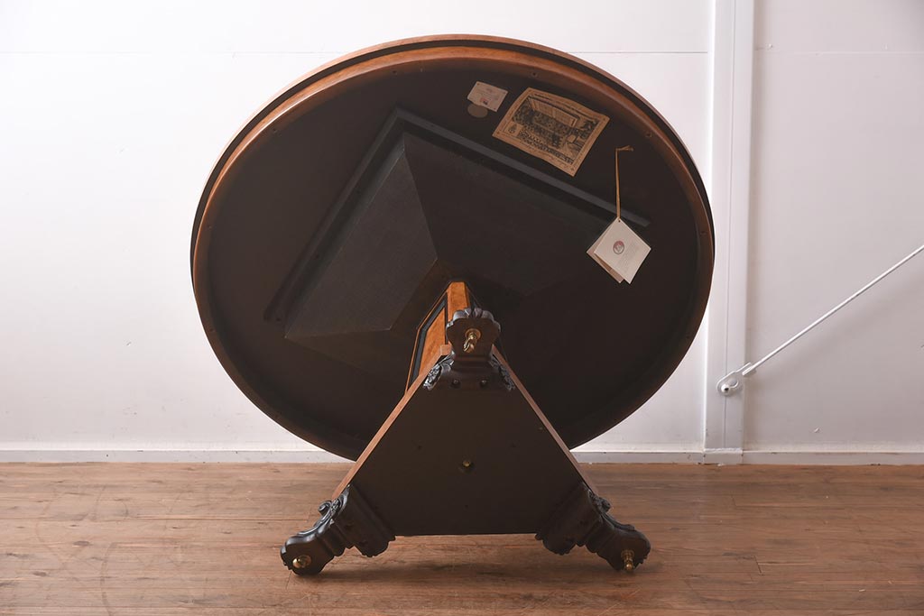 展示品　IDC大塚家具　Baker(ベイカー社)　5165　キャスター付きラウンドテーブル(丸テーブル)(定価約234万円)(R-041828)