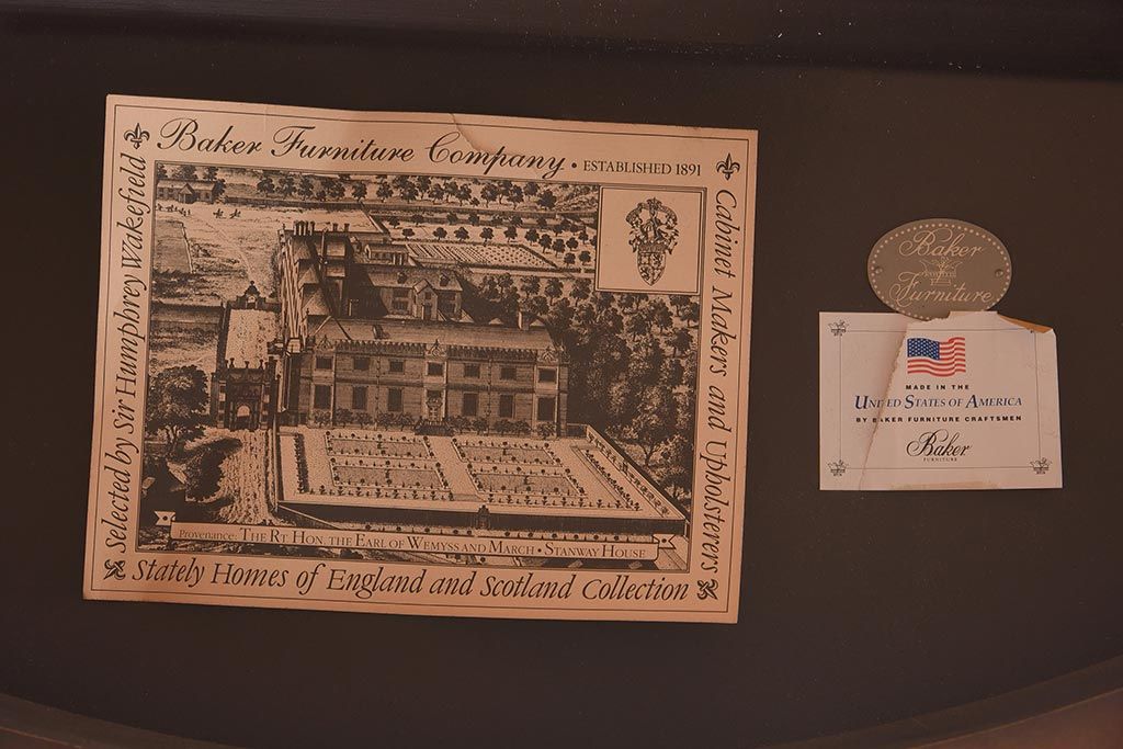 展示品　IDC大塚家具　Baker(ベイカー社)　5165　キャスター付きラウンドテーブル(丸テーブル)(定価約234万円)(R-041828)