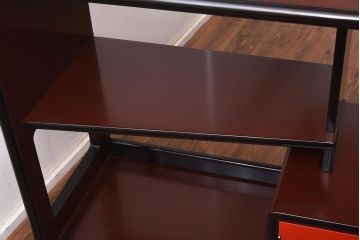 在庫未使用品　IDC大塚家具　モリシゲ(MORISHIGE/森繁)　風月九45ウルミ刷毛目塗彫漆梅旭　上品な和の空間を演出する和棚(定価約85万円)(R-041829)