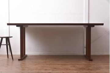 在庫未使用品　IDC大塚家具　藤沢木工　DT-1　総欅(ケヤキ)材　漆塗り　ダイニングテーブル(定価約140万円)(R-041830)