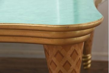 展示品　IDC大塚家具　コロンボスティーレ(colombostile)　激レア　0420 TVC-S GR　グリーンの天板がおしゃれなセンターテーブル(定価約48万円)(R-041831)