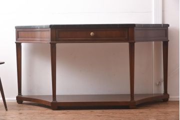 展示品　IDC大塚家具　Baker(ベイカー社)　B8000-21-122　天板大理石　サーバー(コンソールテーブル)(定価約148万円)(R-041833)