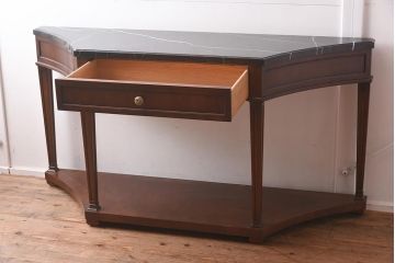 展示品　IDC大塚家具　Baker(ベイカー社)　B8000-21-122　天板大理石　サーバー(コンソールテーブル)(定価約148万円)(R-041833)