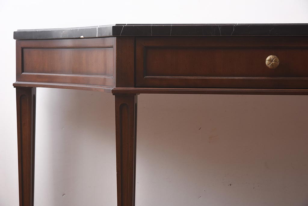 展示品　IDC大塚家具　Baker(ベイカー社)　B8000-21-122　天板大理石　サーバー(コンソールテーブル)(定価約148万円)(R-041833)