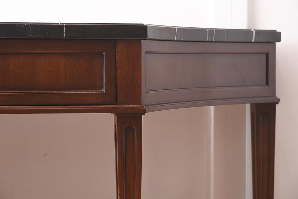 展示品　IDC大塚家具　Baker(ベイカー社)　B8000-21-122　天板大理石　サーバー(コンソールテーブル)(定価約148万円)(R-041833)