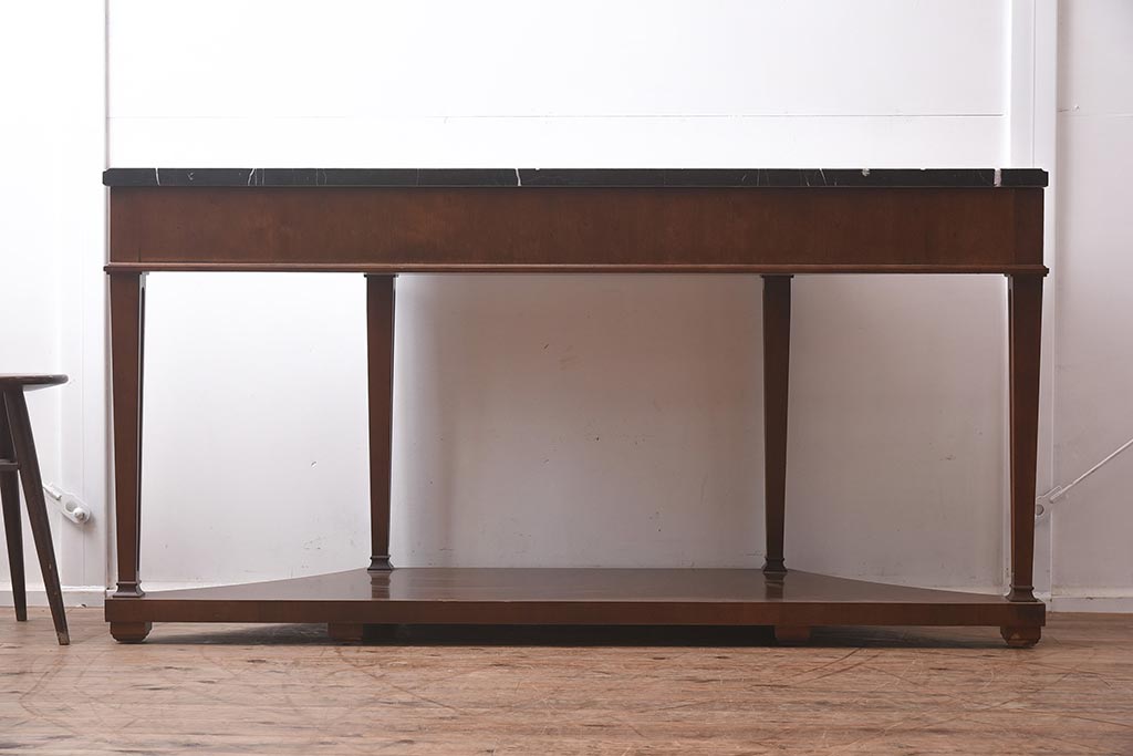 展示品　IDC大塚家具　Baker(ベイカー社)　B8000-21-122　天板大理石　サーバー(コンソールテーブル)(定価約148万円)(R-041833)