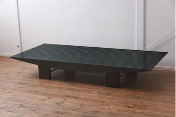 展示品　IDC大塚家具　モリシゲ(MORISHIGE/森繁)　光月56　DG漆(ダークグリーン)　乾漆塗　大江準治　座卓(ローテーブル)(定価約42万円)(R-041836)