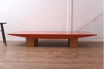 展示品　IDC大塚家具　モリシゲ(MORISHIGE/森繁)　光月56　朱布目漆塗　大江準治　座卓(ローテーブル)(定価約31万円)(R-041837)
