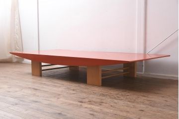展示品　IDC大塚家具　モリシゲ(MORISHIGE/森繁)　光月56　朱布目漆塗　大江準治　座卓(ローテーブル)(定価約31万円)(R-041837)