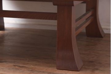 在庫未使用品　IDC大塚家具　藤沢木工　江戸小紋　角けり　90　楡無垢材　座卓(ローテーブル)(定価約17万円)(R-041838)