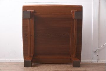 在庫未使用品　IDC大塚家具　藤沢木工　江戸小紋　角けり　90　楡無垢材　座卓(ローテーブル)(定価約17万円)(R-041838)