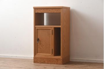 在庫未使用品　IDC大塚家具　松月　屋久杉　小棚(収納棚、サイドキャビネット)(定価約6.2万円)(R-041842)