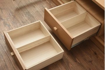 在庫未使用品　IDC大塚家具　アーリー・タイムスアルファ　エレール150F　杢取っ手のテレビ台(TVボード、ローボード)(定価約22万円)(R-041861)